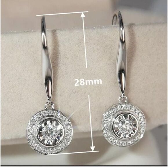 The Dazzling Dish 925 Silver and Cubic Zirconia Drop earrings - Picture 4 of 4